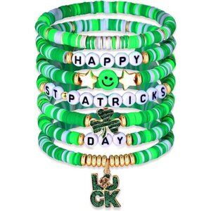 Colorful Surfer Heishi Bracelets for Women - Stackable Rainbow Vinyl Disc Beads